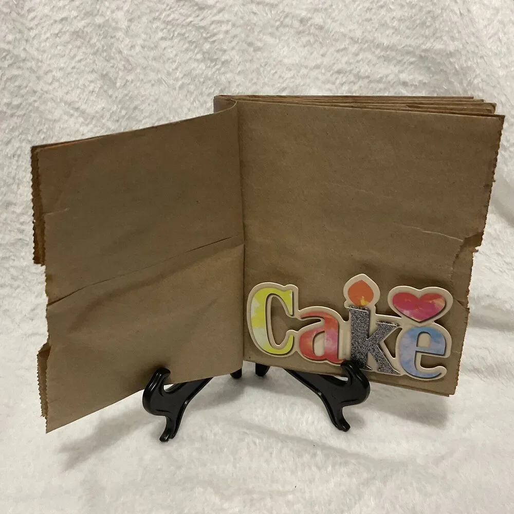 Rustic Handmade Lunch Bag Greeting Card Kid's Birthday Unisex W Envelope